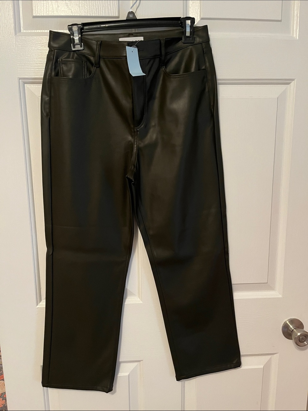 NWT LOFT Green Faux Leather Cropped pant